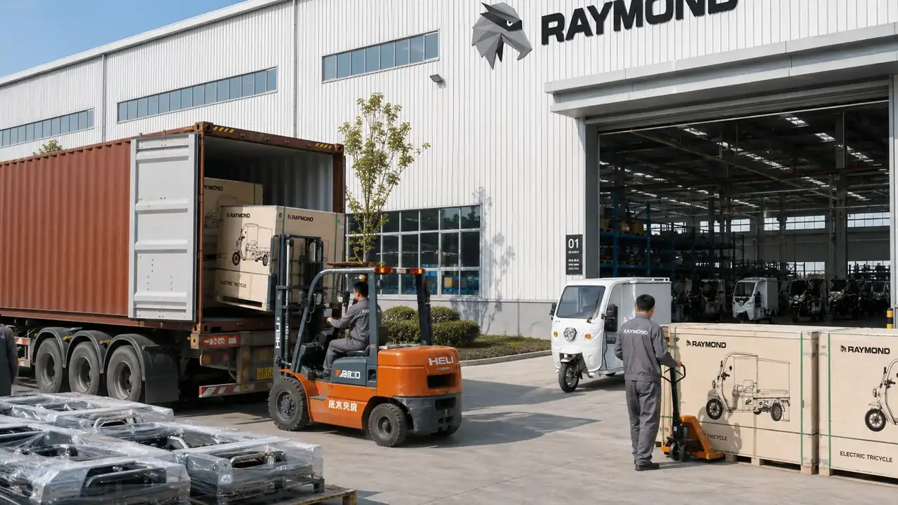 Electric vehicle container loading for export